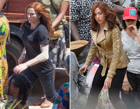 scarlett johansson body double|Scarlett Johansson alongside body double on Captain America:。